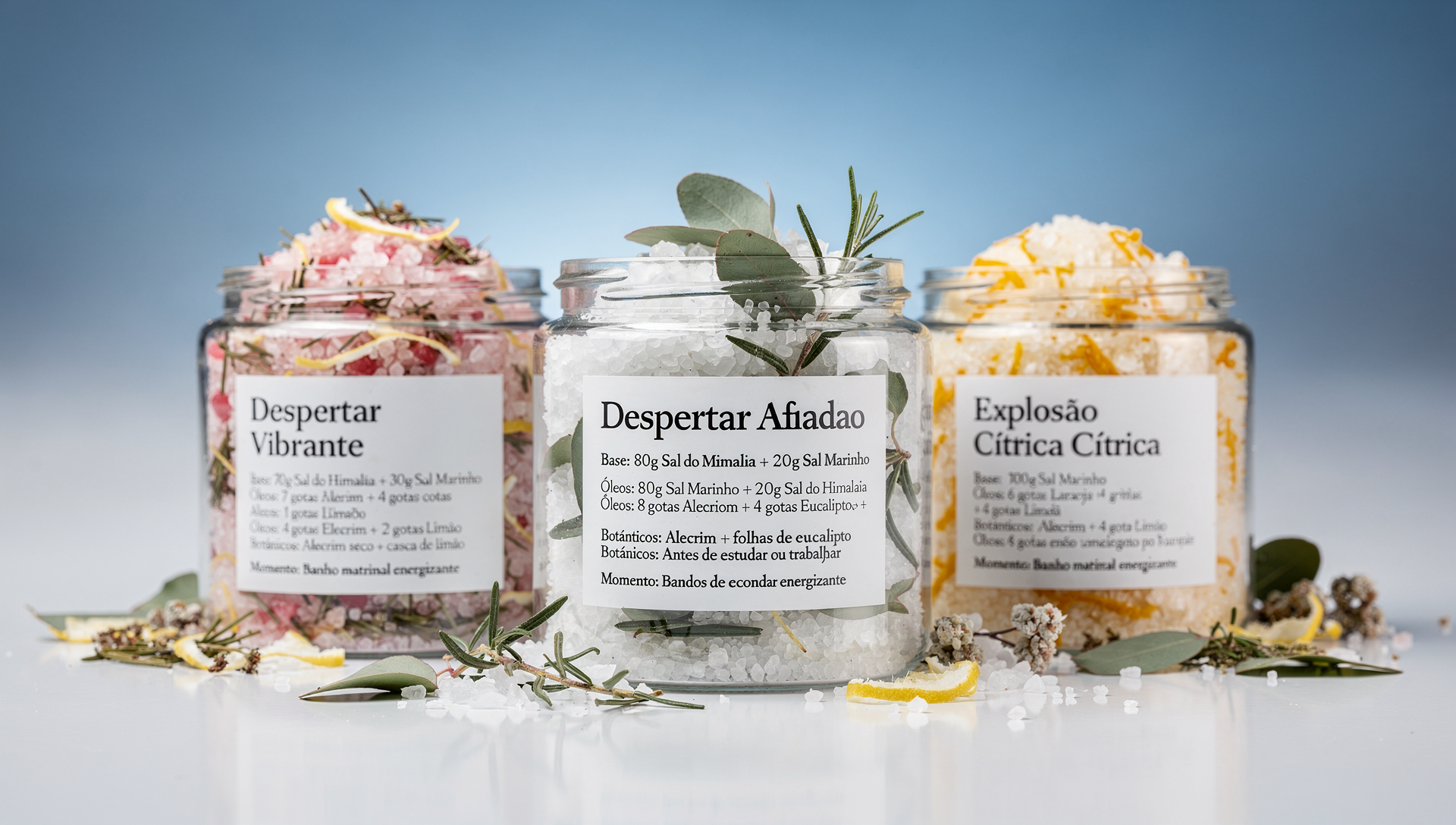 Seus primeiros 10 blends exclusivos: do relaxamento profundo ao detox mineral.